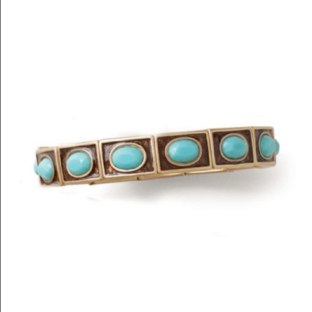 NEW Lia Sophia Turquoise Stone Stretch Bangle Bracelet